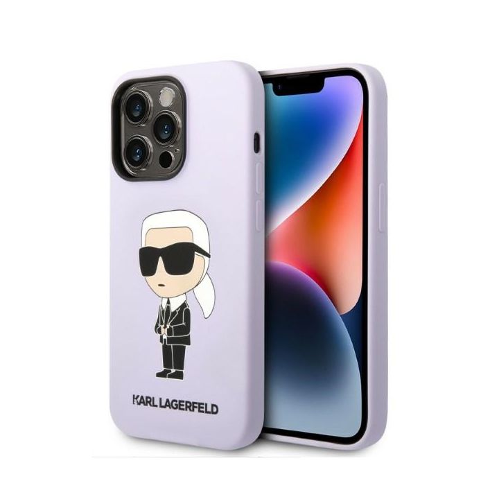 Karl Lagerfeld KLHCP14LSNIKBCU iPhone 14Pro 6,1" hardcase purpurowy/purple Silicone Ikonik na NearMe.pl