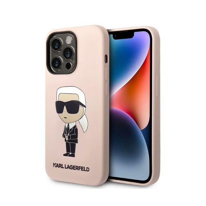 Karl Lagerfeld KLHCP14LSNIKBCP iPhone 14 Pro 6,1" hardcase różowy/pink Silicone Ikonik na NearMe.pl