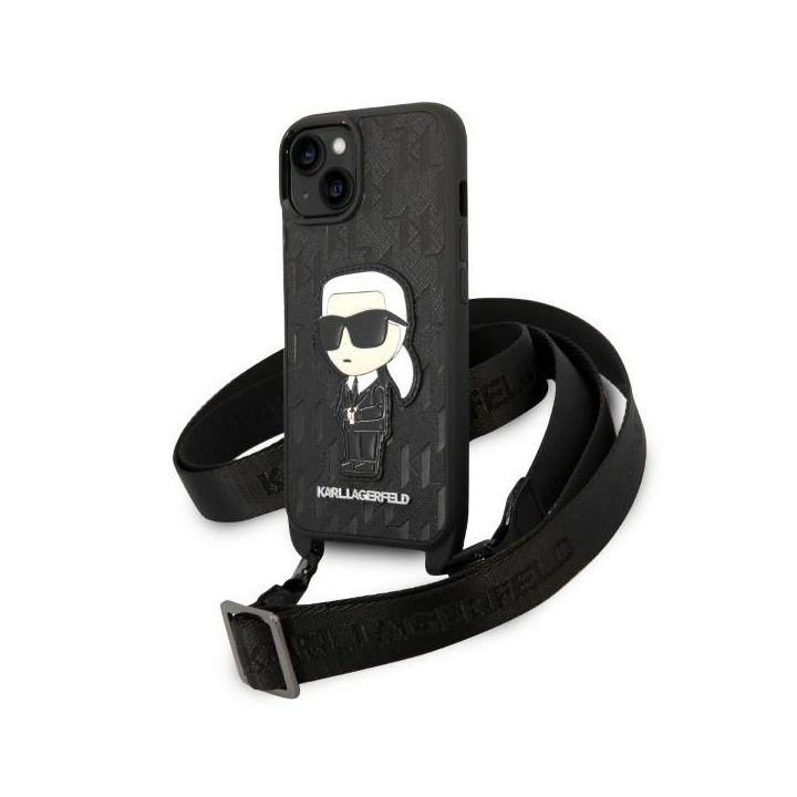 Karl Lagerfeld KLHCP14MSTKMK iPhone 14Plus / 15 Plus 6,7" czarny/black hardcase Monogram Ikonik Patch na NearMe.pl