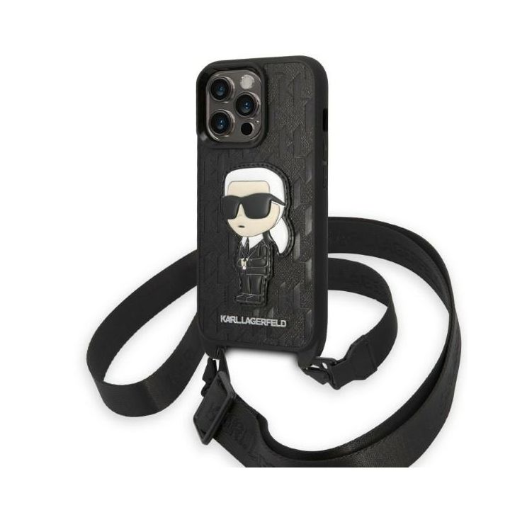 Karl Lagerfeld KLHCP14LSTKMK iPhone 14 Pro 6,1" czarny/black hardcase Monogram Ikonik Patch na NearMe.pl
