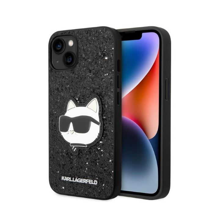 Karl Lagerfeld KLHCP14SG2CPK iPhone 14/ 15 / 13 6,1" czarny/black hardcase Glitter Choupette Patch na NearMe.pl