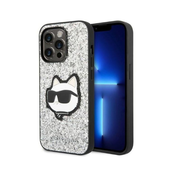 Karl Lagerfeld KLHCP14XG2CPS iPhone 14 Pro Max 6,7" srebrny/silver hardcase Glitter Choupette Patch na NearMe.pl