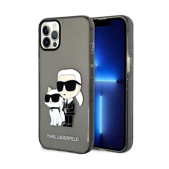 Karl Lagerfeld KLHCP12MHNKCTGK iPhone 12/12 Pro 6,1" czarny/black hardcase Gliter Karl&Choupette na NearMe.pl