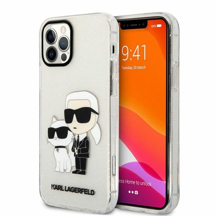 Karl Lagerfeld KLHCP12MHNKCTGT iPhone 12/12 Pro 6,1" transparent hardcase Gliter Karl&Choupette na NearMe.pl