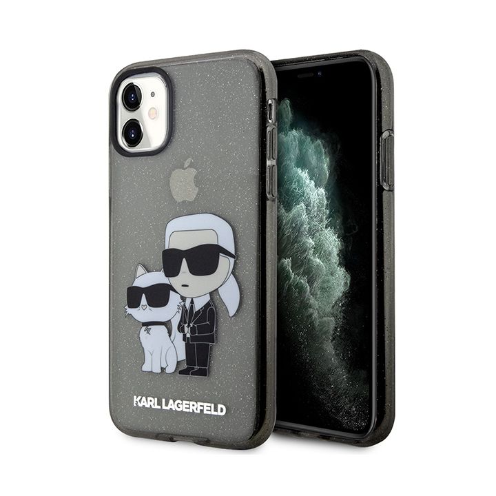 Karl Lagerfeld KLHCN61HNKCTGK iPhone 11/ Xr 6,1" czarny/black hardcase Gliter Karl&Choupette na NearMe.pl