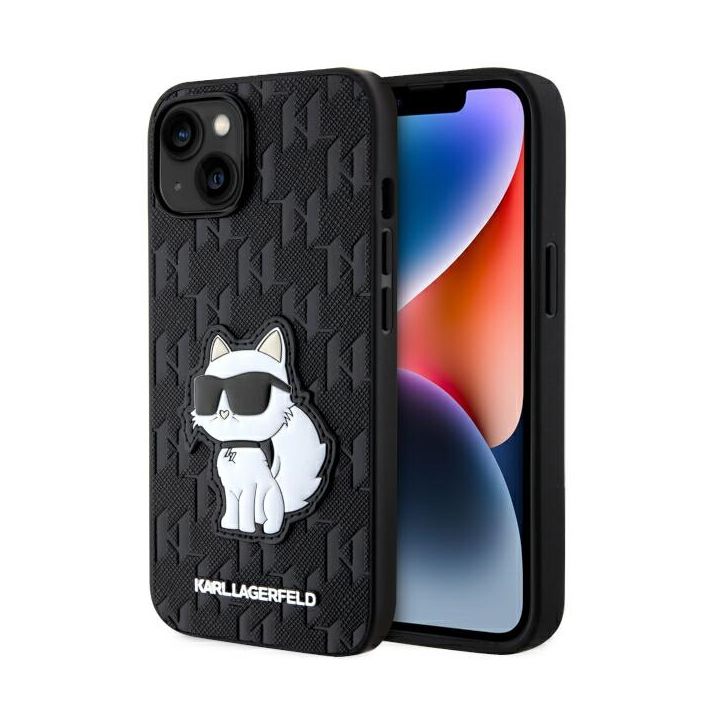 Karl Lagerfeld KLHCP14SSAKHPCK iPhone 14 / 15 / 13 6.1" czarny/black Saffiano Monogram Choupette na NearMe.pl