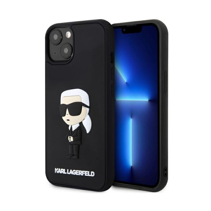 Karl Lagerfeld KLHCP14S3DRKINK iPhone 14/ 15 / 13 6.1" czarny/black hardcase Rubber Ikonik 3D na NearMe.pl