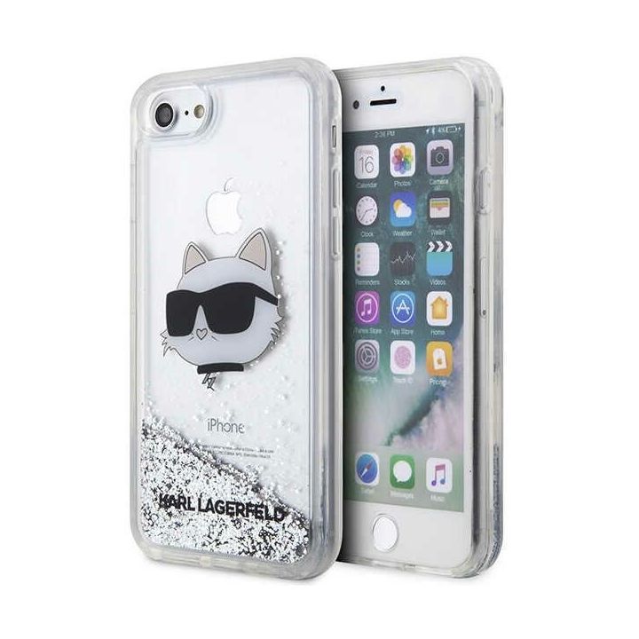 Karl Lagerfeld KLHCI8LNCHCS iPhone 7/8/SE 2020 / SE 2022 srebrny/silver hardcase Glitter Choupette Head na NearMe.pl
