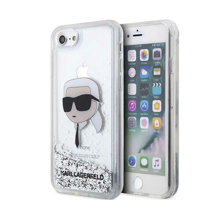 Karl Lagerfeld KLHCI8LNKHCH iPhone 7/8/SE 2020 / SE 2022 srebrny/silver hardcase Glitter Karl Head na NearMe.pl