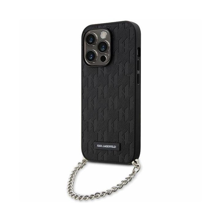 Karl Lagerfeld KLHCP14LSACKLHPK iPhone 14 Pro 6.1" czarny/black hardcase Saffiano Monogram Chain na NearMe.pl