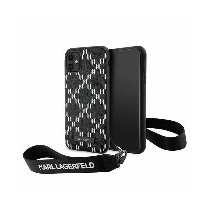 Karl Lagerfeld KLHCN61SAKLMBSK iPhone 11/ Xr  6.1" czarny/black hardcase Monogram Losange Saffiano na NearMe.pl