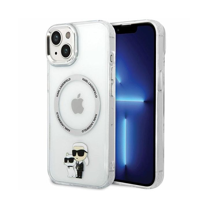 Karl Lagerfeld KLHMP13MHNKCIT iPhone 13/ 14 / 15 6.1" hardcase transparent Iconic Karl&Choupette Magsafe na NearMe.pl