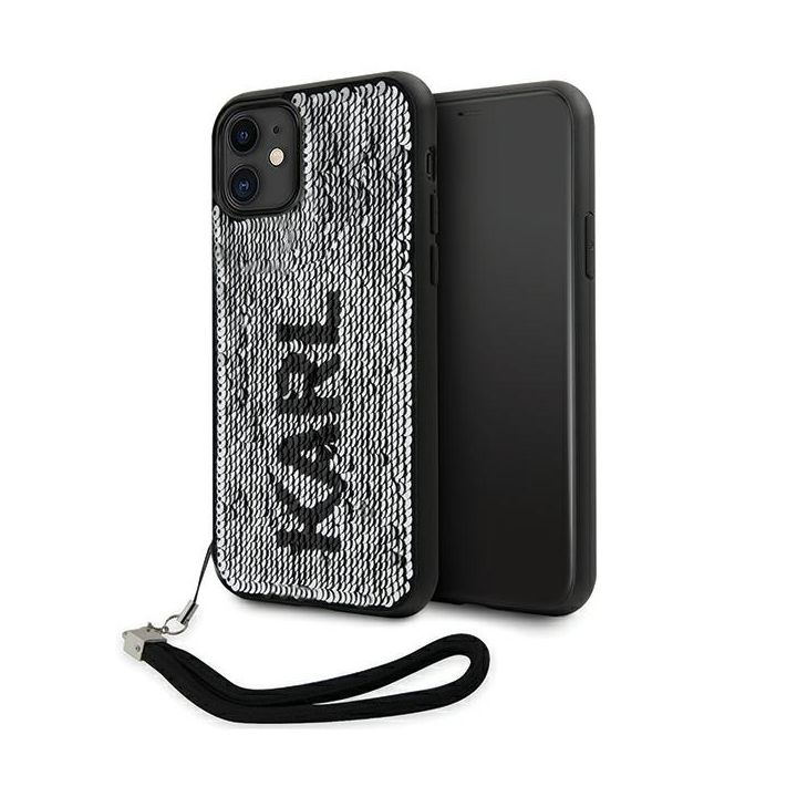 Karl Lagerfeld KLHCN61PSQRKS iPhone 11 / Xr  6,1" srebrny/silver hardcase Sequins Cord na NearMe.pl