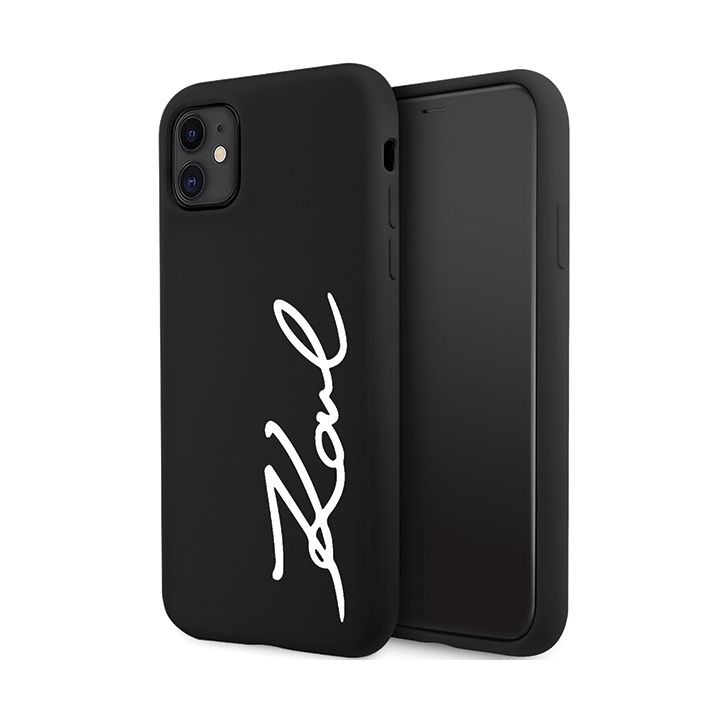 Karl Lagerfeld KLHCN61SKSVGK iPhone 11 / Xr  6.1" czarny/black hardcase Silicone Signature na NearMe.pl