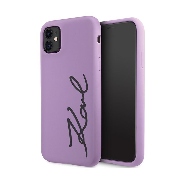 Karl Lagerfeld KLHCN61SKSVGU iPhone 11 / Xr  6.1" purpurowy/purple hardcase Silicone Signature na NearMe.pl