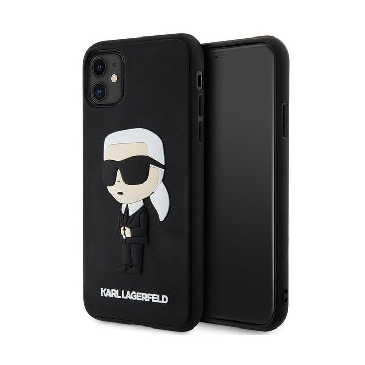 Karl Lagerfeld KLHCN613DRKINK iPhone 11/ Xr 6.1" czarny/black hardcase Rubber Ikonik 3D na NearMe.pl