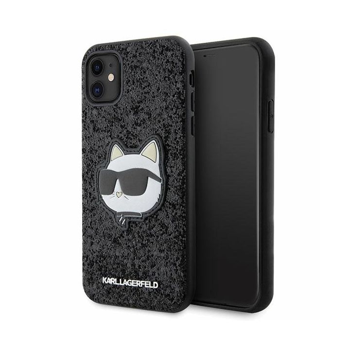 Karl Lagerfeld KLHCN61G2CPK iPhone 11 /Xr 6.1" czarny/black hardcase Glitter Choupette Patch na NearMe.pl