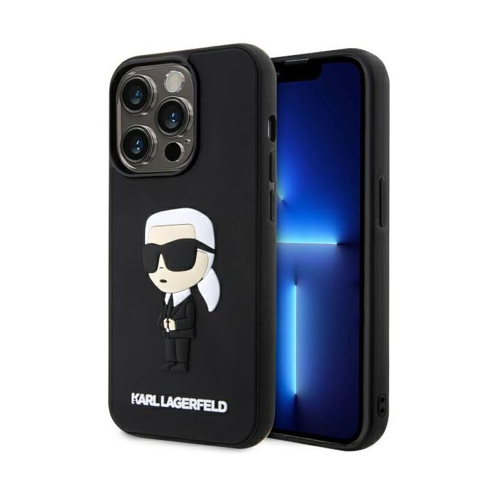 Karl Lagerfeld KLHCP14L3DRKINK iPhone 14Pro 6.1" czarny/black hardcase Rubber Ikonik 3D na NearMe.pl