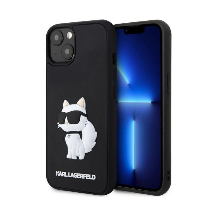 Karl Lagerfeld KLHCP14S3DRKHNK iPhone 14/ 15 / 13 6.1" czarny/black hardcase Rubber Choupette 3D na NearMe.pl