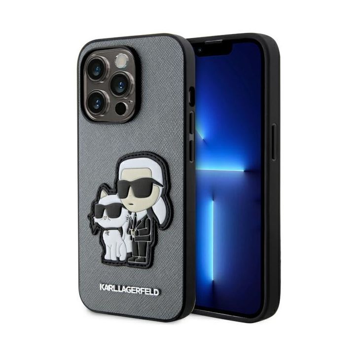 Karl Lagerfeld KLHCP14XSANKCPG iPhone 14Pro Max 6.7" hardcase srebrny/silver Saffiano Karl & Choupette na NearMe.pl
