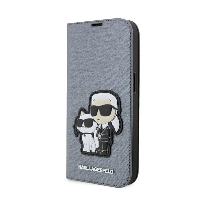 Karl Lagerfeld KLBKP14LSANKCPG iPhone 14Pro 6.1" bookcase srebrny/silver Saffiano Karl & Choupette na NearMe.pl
