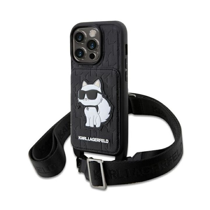 Karl Lagerfeld KLHCP14XCSAKHPCK iPhone14 Pro Max 6.7" hardcase czarny/black Crossbody Saffiano Monogram Choupette na NearMe.pl