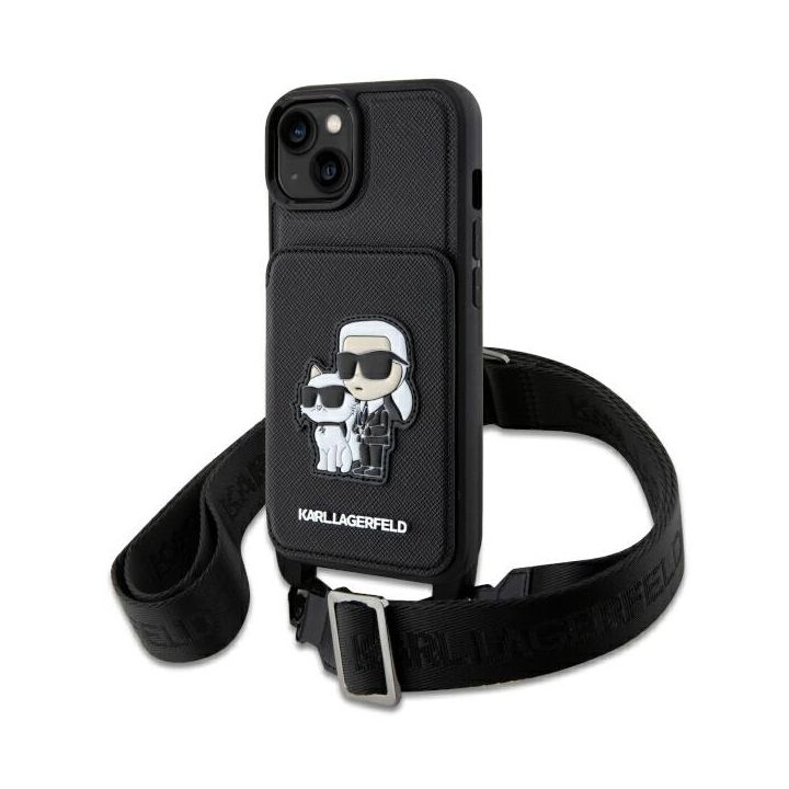 Karl Lagerfeld KLHCP14SCSAKCPMK iPhone 14 / 15 / 13 6.1" hardcase czarny/black Crossbody Saffiano Karl & Choupette na NearMe.pl