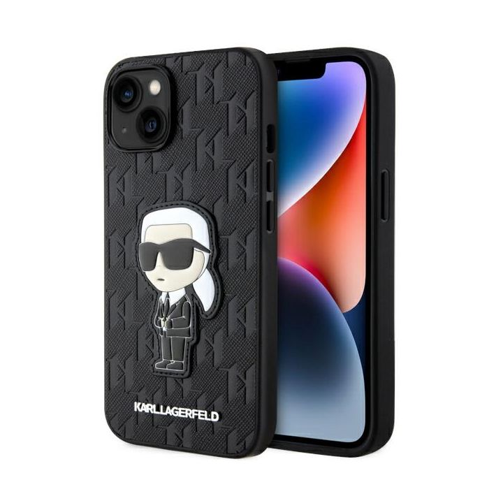 Karl Lagerfeld KLHCP14SSAKHPKK iPhone 14/ 15 / 13 6.1" czarny/black Saffiano Monogram Ikonik na NearMe.pl