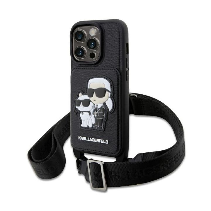 Karl Lagerfeld KLHCP14LCSAKCPMK iPhone14 Pro 6.1" hardcase czarny/black Crossbody Saffiano Karl & Choupette na NearMe.pl