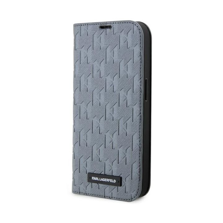 Karl Lagerfeld KLBKP14LSAKLHPG iPhone 14 Pro 6.1" bookcase srebrny/silver Saffiano Monogram na NearMe.pl