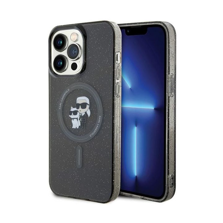 Karl Lagerfeld KLHMP15XHGKCNOK iPhone 15 Pro Max 6.7" czarny/black hardcase Karl&Choupette Glitter MagSafe na NearMe.pl