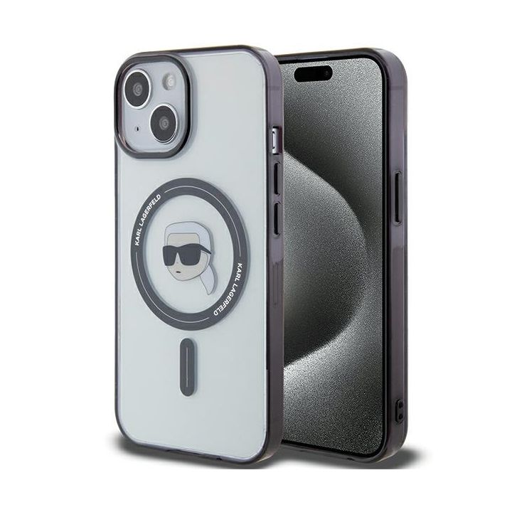 Karl Lagerfeld KLHMP15SHKHNOTK iPhone 15 / 14 / 13 6.1" transparent hardcase IML Karl`s Head MagSafe na NearMe.pl