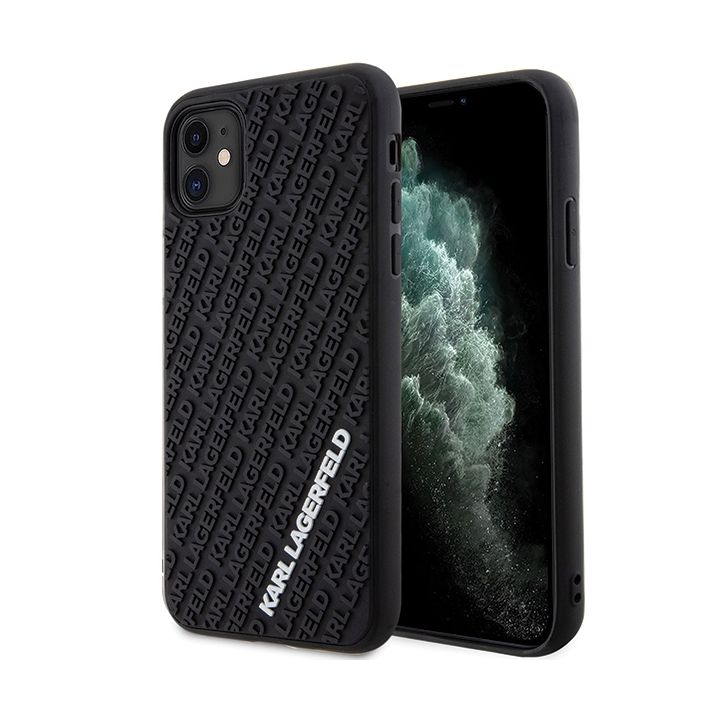 Karl Lagerfeld KLHCN613DMKRLK iPhone 11 / Xr 6.1" czarny/black hardcase 3D Rubber Multi Logo na NearMe.pl