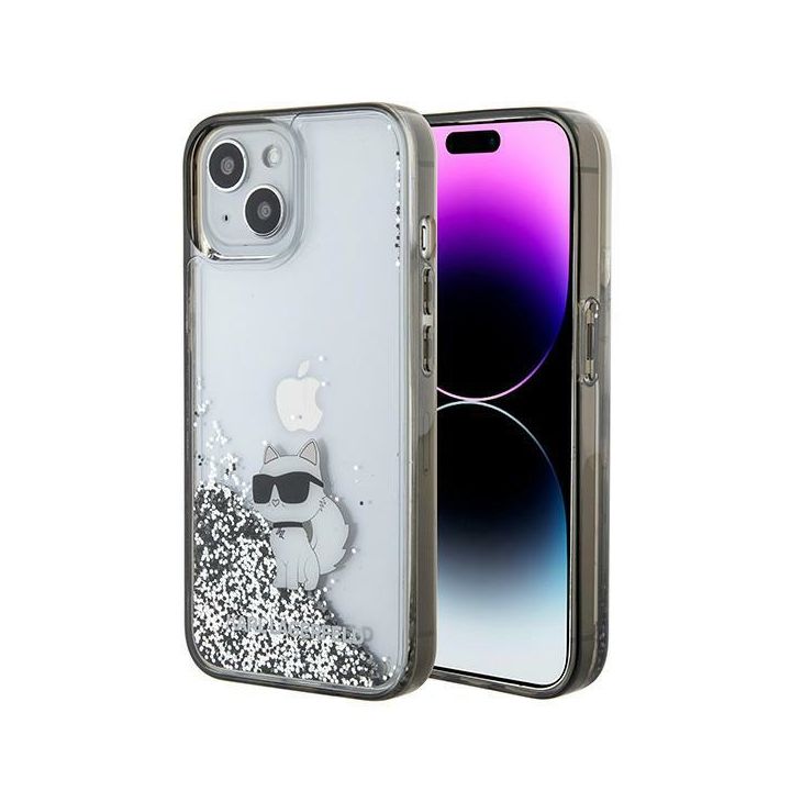 Karl Lagerfeld KLHCP15SLKCNSK iPhone 15 / 14 / 13 6.1" transparent hardcase Liquid Glitter Choupette na NearMe.pl