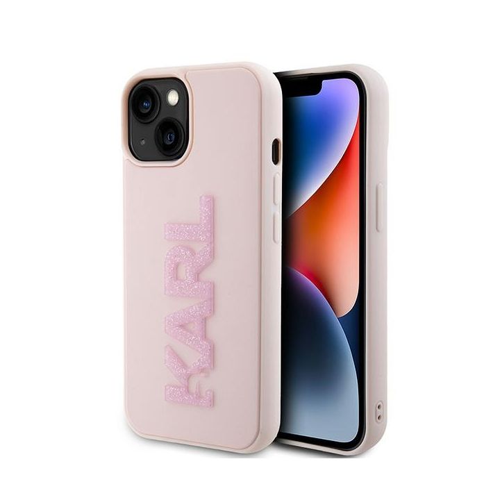 Karl Lagerfeld KLHCP15M3DMBKCP iPhone 15 Plus / 14 Plus 6.7" różowy/pink hardcase 3D Rubber Glitter Logo na NearMe.pl