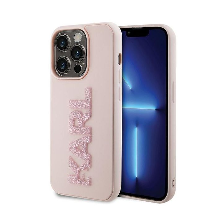 Karl Lagerfeld KLHCP15L3DMBKCP iPhone 15 Pro 6.1" różowy/pink hardcase 3D Rubber Glitter Logo na NearMe.pl