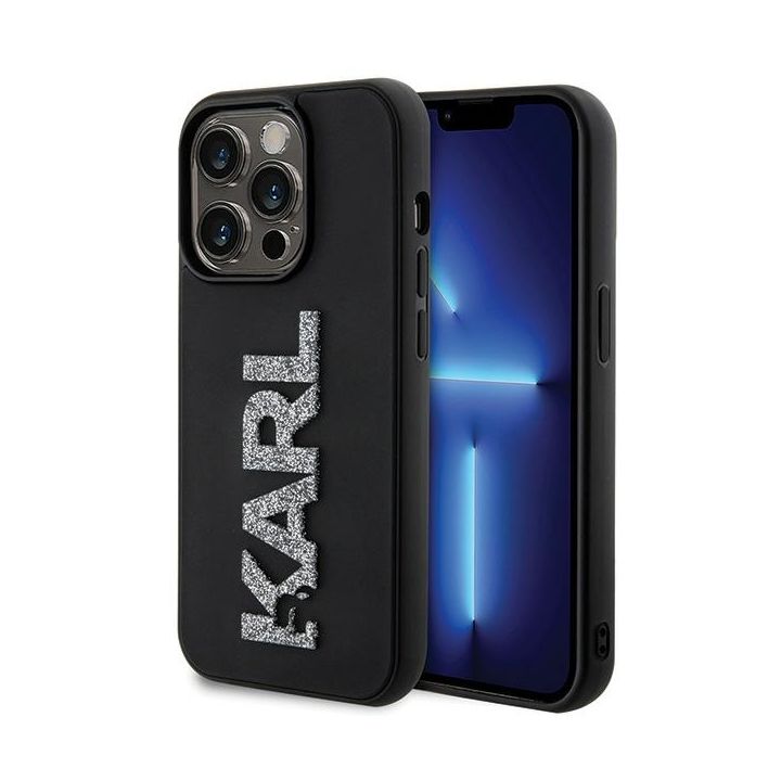 Karl Lagerfeld KLHCP15X3DMBKCK iPhone 15 Pro Max 6.7" czarny/black hardcase 3D Rubber Glitter Logo na NearMe.pl