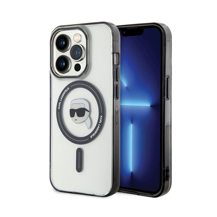 Karl Lagerfeld KLHMP15LHKHNOTK iPhone 15 Pro 6.1" transparent hardcase IML Karl`s Head MagSafe na NearMe.pl