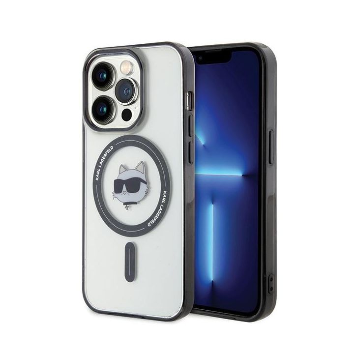 Karl Lagerfeld KLHMP15LHCHNOTK iPhone 15Pro 6.1" transparent hardcase IML Choupette`s Head MagSafe na NearMe.pl