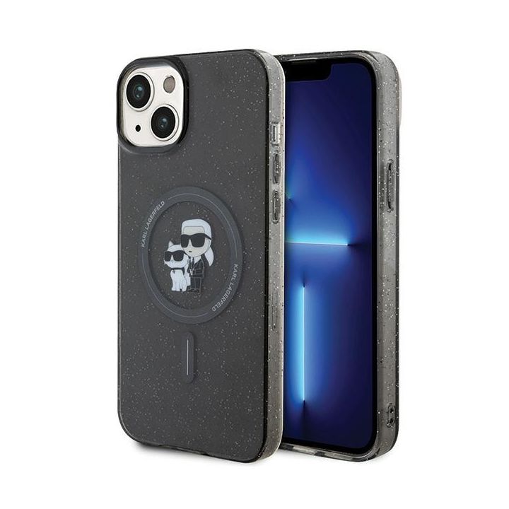 Karl Lagerfeld KLHMP15MHGKCNOK iPhone 15 Plus / 14 Plus 6.7" czarny/black hardcase Karl&Choupette Glitter MagSafe na NearMe.pl