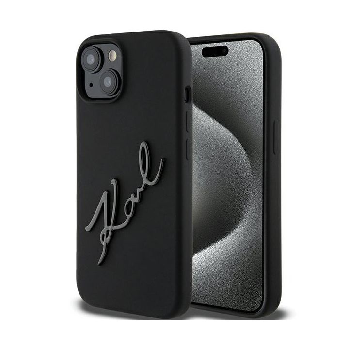 Karl Lagerfeld KLHCP15SSKSBMCK iPhone 15 / 14 / 13 6.1" czarny/black hardcase Silicone Karl Script na NearMe.pl