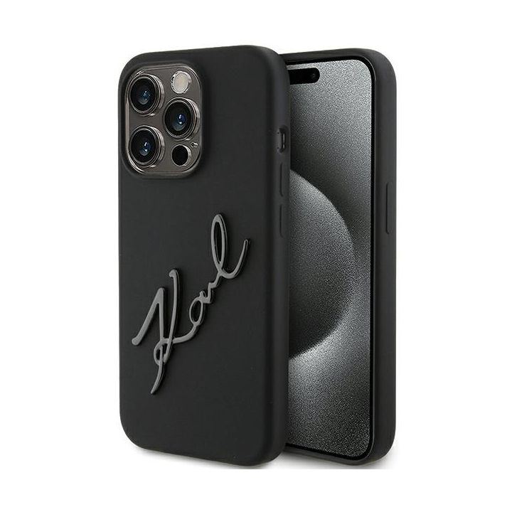 Karl Lagerfeld KLHCP15LSKSBMCK iPhone 15 Pro 6.1" czarny/black hardcase Silicone Karl Script na NearMe.pl