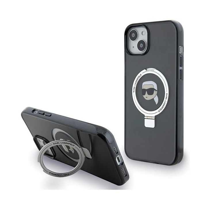 Karl Lagerfeld KLHMP15MHMRSKHK iPhone 15 Plus / 14 Plus 6.7" czarny/black hardcase Ring Stand Karl Head MagSafe na NearMe.pl