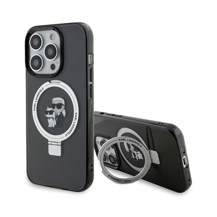 Karl Lagerfeld KLHMP15LHMRSKCK iPhone 15 Pro 6.1" czarny/black hardcase Ring Stand Karl&Choupettte MagSafe na NearMe.pl