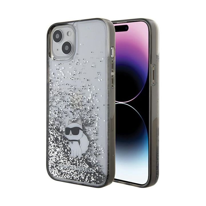 Karl Lagerfeld KLHCP15MLKCNSK iPhone 15 Plus / 14 Plus 6.7" transparent hardcase Liquid Glitter Choupette na NearMe.pl