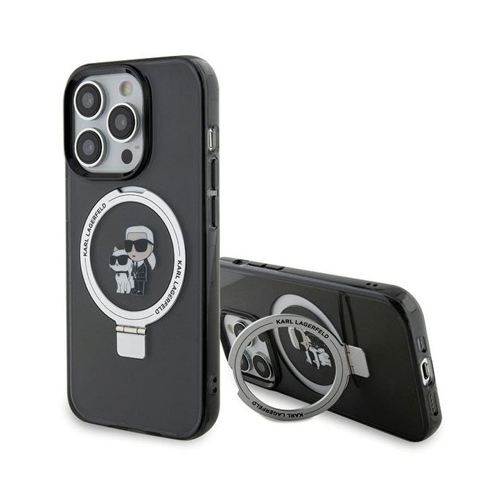 Karl Lagerfeld KLHMP15XHMRSKCK iPhone 15 Pro Max 6.7" czarny/black hardcase Ring Stand Karl&Choupettte MagSafe na NearMe.pl