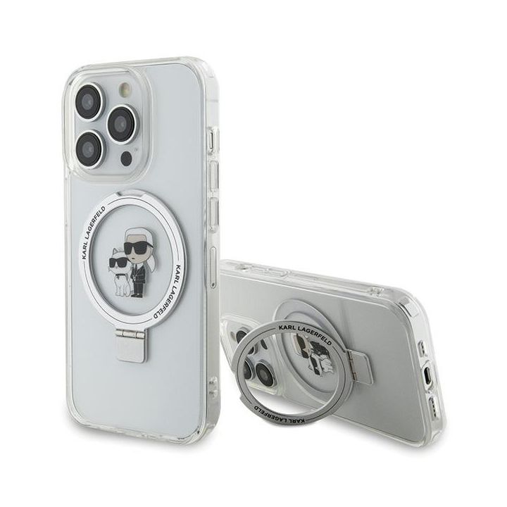 Karl Lagerfeld KLHMP15LHMRSKCH iPhone 15Pro 6.1" biały/white hardcase Ring Stand Karl&Choupettte MagSafe na NearMe.pl