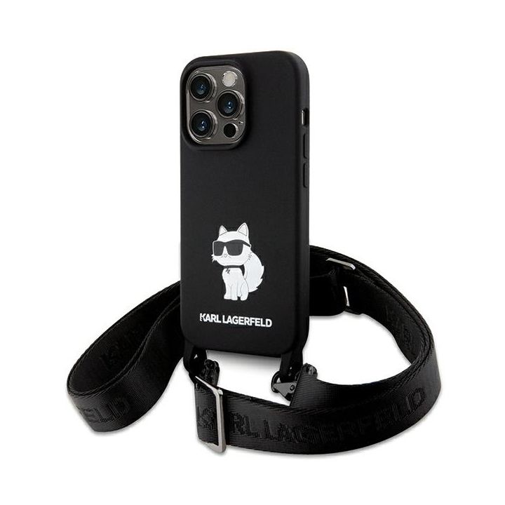 Karl Lagerfeld KLHCP15LSCBSCNK iPhone 15 Pro 6.1" hardcase czarny/black Crossbody Silicone Choupette na NearMe.pl