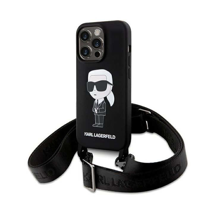 Karl Lagerfeld KLHCP15LSCBSKNK iPhone 15 Pro 6.1" hardcase czarny/black Crossbody Silicone Ikonik na NearMe.pl