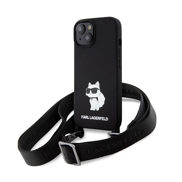 Karl Lagerfeld KLHCP15SSCBSCNK iPhone 15 / 14 / 13 6.1" hardcase czarny/black Crossbody Silicone Choupette na NearMe.pl
